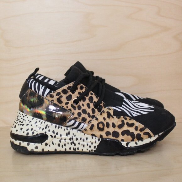 Steve Madden Cliff Animal Print Wedge Sneakers - Picture 3 of 10